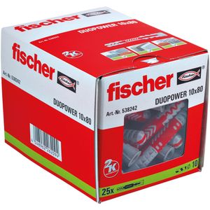 Fischer DuoPower 10 x 80 25 stuk(s) Wiganker 80 mm