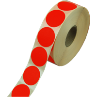 Etiket | Reclame-etiket | papier | afneembaar | ∅35mm | fluor/rood | rol à 2000 stuks