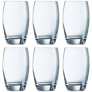 6x Drinkglazen voor water/sap/limonade Salto 350 ml - Drinkglazen