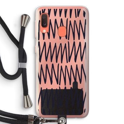 Marrakech Zigzag: Samsung Galaxy A20e Transparant Hoesje met koord