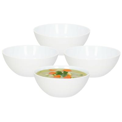 PlasticForte soepkommen - 10x - 950 ml - wit - kunststof - 17 x 7 cm - soeptassen