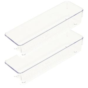 Lade organizer Skuff - 2x - transparant - kunststof - 23 x 7,5 x 5 cm - modulair - ladeverdeler