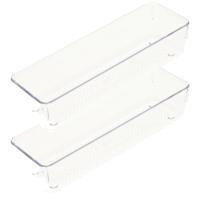 Lade organizer Skuff - 2x - transparant - kunststof - 23 x 7,5 x 5 cm - modulair - ladeverdeler