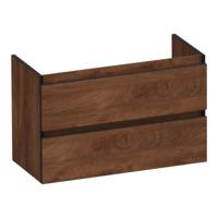Brauer Joy Edge - Onderkast Ondiep - 80 cm - met 2 Softclose Lades Greeploos en 1 Sifon Uitsparing - Forest Cacao