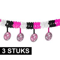 3x roze slingers 16 jaar sweet sixteen thema van 4 meter   - - thumbnail