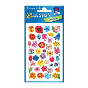 Avery hobby en knutsel stickers - Bloemen deco - kinder/hobby stickers - 3x vellen