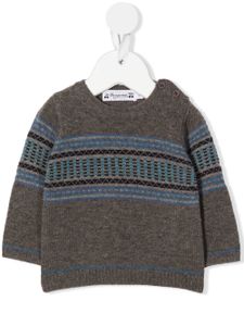 Bonpoint pull en maille fair isle - Marron