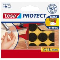 Tesa meubelvilt - 12x - bruin - zelfklevend - 1,8 cm - rond - antikras