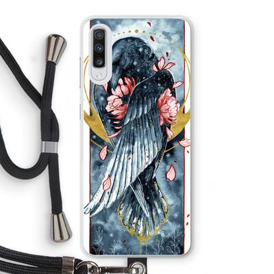 Golden Raven: Samsung Galaxy A70 Transparant Hoesje met koord