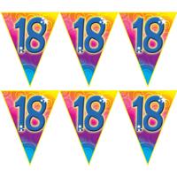 Verjaardag thema 18 jaar geworden feest vlaggenlijn - 3x stuks - 5 meter - Feestartikelen/versiering