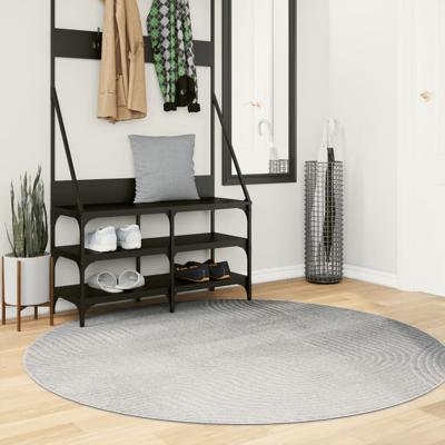 Vloerkleed IZA laagpolig Scandinavisch Ø 160 cm grijs