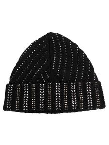 Ermanno Scervino bonnet à ornements en cristal - Noir