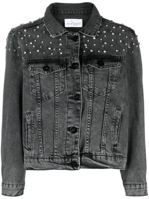 Ana Radu veste en jean à ornements en cristal - Gris