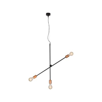 Lyora 3-lichts hanglampSticks zwart met goud - 6268