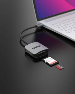 Sitecom MD-1007 geheugenkaartlezer USB 2.0 Zwart, Grijs