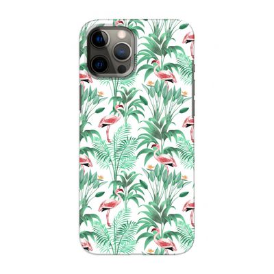 Flamingo bladeren: Volledig geprint iPhone 12 Pro Max Hoesje