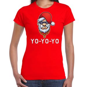 Gangster / rapper Santa fout Kerstshirt / outfit rood voor dames