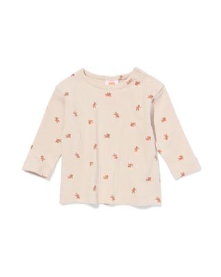 HEMA Newborn T-shirt rib beren ecru (ecru)