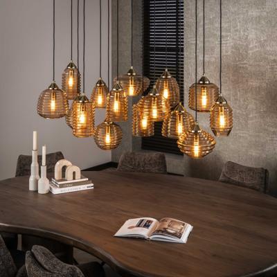 LifestyleFurn Hanglamp 'Tiera' 15-lamps, kleur Amber