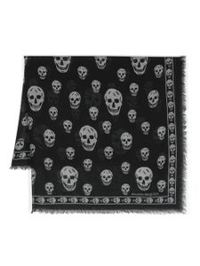 Alexander McQueen foulard imprimée à bords francs - Noir