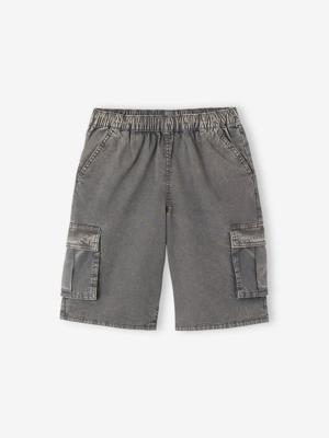 Bermuda battle met een verbleekte look voor jongens antraciet