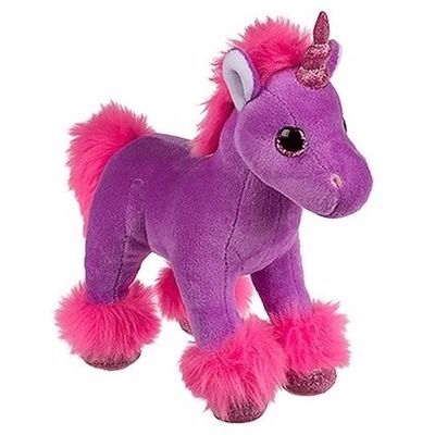 Pluche eenhoorn knuffeldier paars 18 cm
