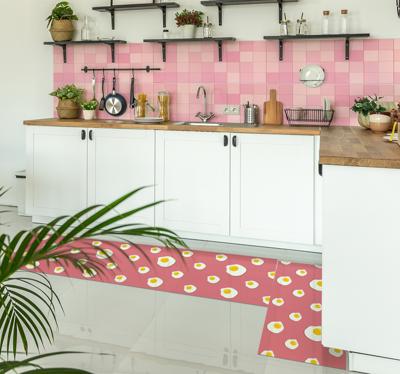 Spiegelei-ontwerp vinyl vloerkleed keuken Spiegelei-ontwerp vinyl vloerkleed keuken