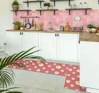 Spiegelei-ontwerp vinyl vloerkleed keuken