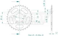 ESJOT achtertandwiel "0844" chain wheel 415 32z steel black