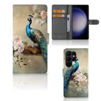 Telefoonhoesje | Met pasjeshouder | voor Samsung Galaxy S23 Ultra Vintage Pauwen
