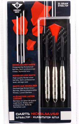Engelhart Longfield darts nickelsilver dartpijlen 21 gram met hoesje