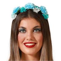 Verkleed haarband/hoofdband met bloemen krans - meisjes/dames - prinses/hippie/flower power/cosplay - thumbnail