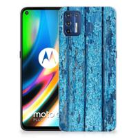 Motorola Moto G9 Plus | Bumper Hoesje | Wood Blue