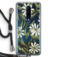 Wit bloemenpatroon: OnePlus 7 Pro Transparant Hoesje met koord
