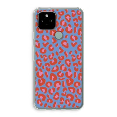 Leopard blue: Google Pixel 5 Transparant Hoesje