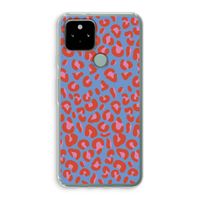 Leopard blue: Google Pixel 5 Transparant Hoesje