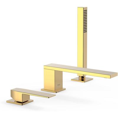 Badrand kraan Tres Slim | Inbouw | Mengkraan | 2-weg | vierkant | 24k Goud glans