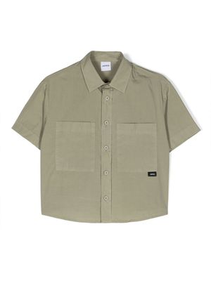 Aspesi Kids chemise en popeline à poche poitrine - Vert