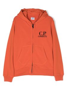 C.P. Company Kids hoodie zippé à logo imprimé - Orange