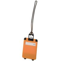Kofferlabel Wanderlust - oranje - 9 x 5.5 cm - reiskoffer/handbagage label   -
