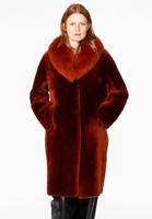 Yoek Coat lammy fur collar | Oranje | Maat 46/48