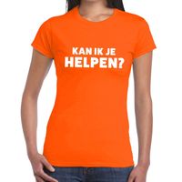 Kan ik je helpen beurs/evenementen t-shirt oranje dames