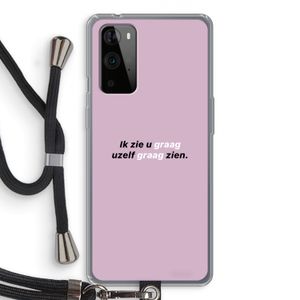 uzelf graag zien: OnePlus 9 Pro Transparant Hoesje met koord