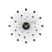 Wandklok Sunburst Groot Zwart