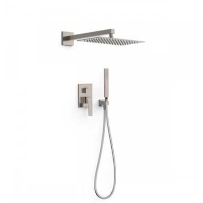 Regendoucheset Inbouw Tres Slim Exclusive Met Wandarm en Handdoucheset met Staafhanddouche RVS