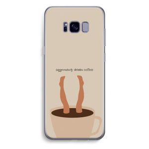 Aggressively drinks coffee: Samsung Galaxy S8 Plus Transparant Hoesje