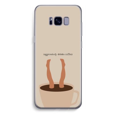 Aggressively drinks coffee: Samsung Galaxy S8 Plus Transparant Hoesje