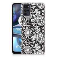 Motorola Moto G22 | TPU Case | Black Flowers