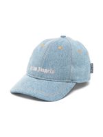 Palm Angels Kids casquette en jean à logo imprimé - Bleu - thumbnail