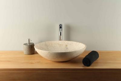 Waschschale Marmor creme 50 cm BE-4006